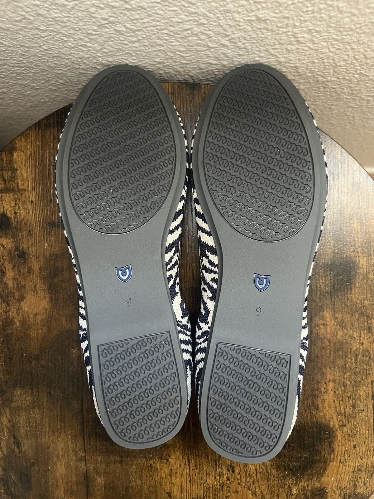 Rothy’s Women’s Size 9 Loafer Flats Zebra Print Knit Washable Shoes