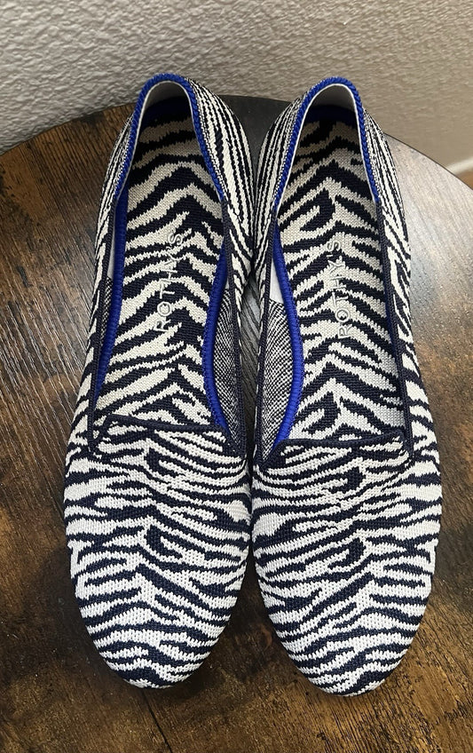 Rothy’s Women’s Size 9 Loafer Flats Zebra Print Knit Washable Shoes