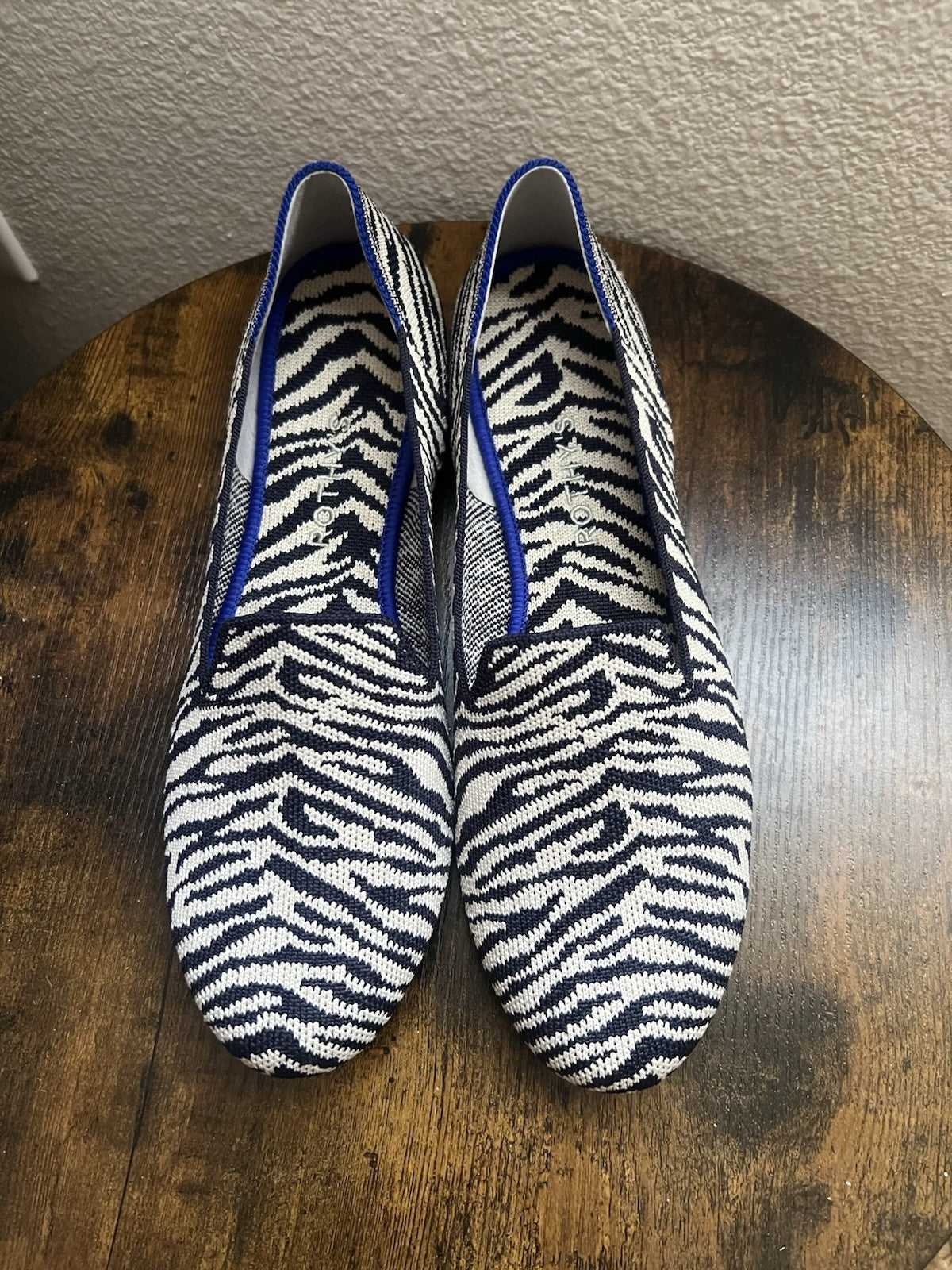 Rothy’s Women’s Size 9 Loafer Flats Zebra Print Knit Washable Shoes