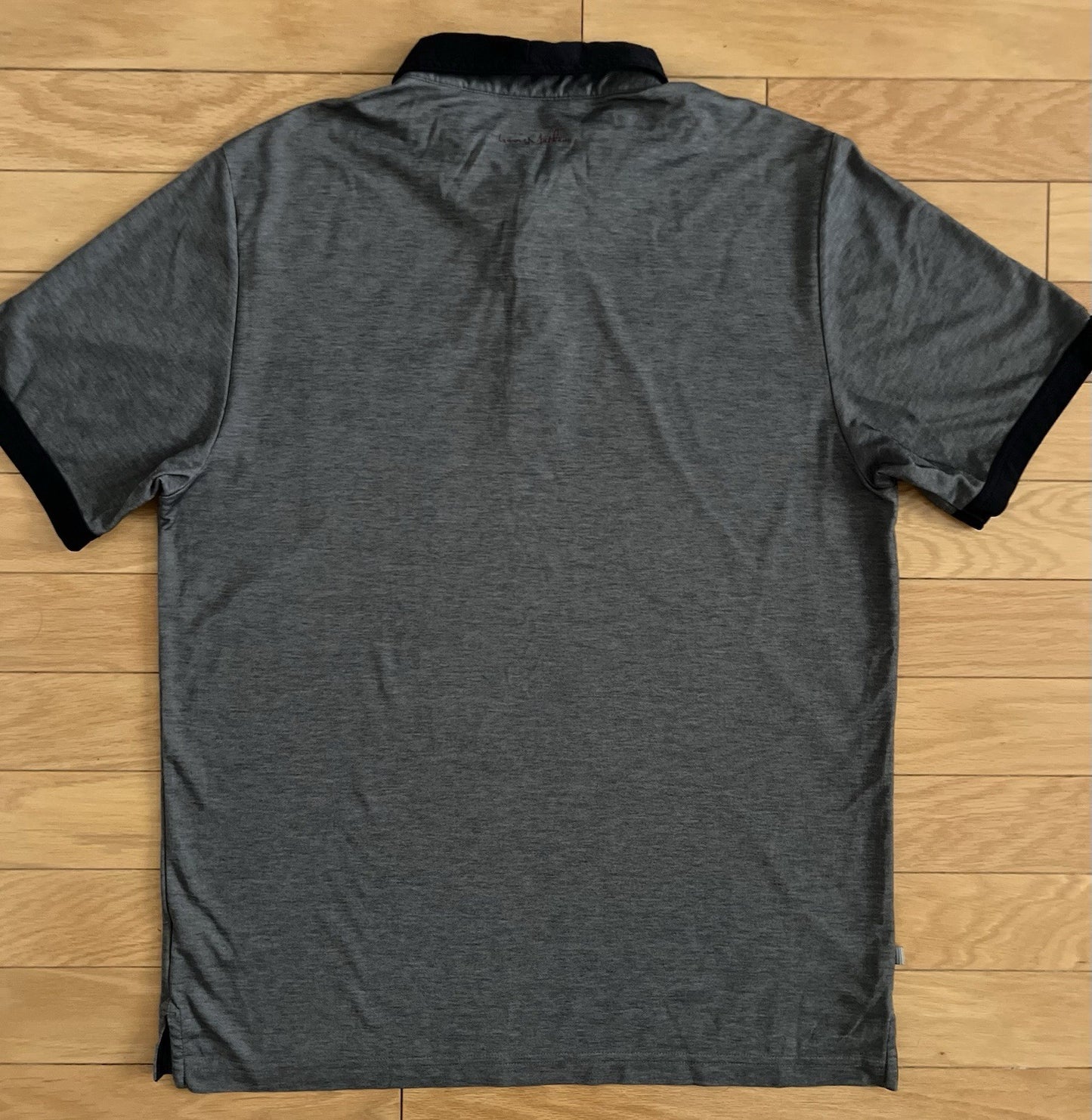 TravisMathew Men’s Polo Shirt Size L Gray Black Trim Pocket Golf Casual