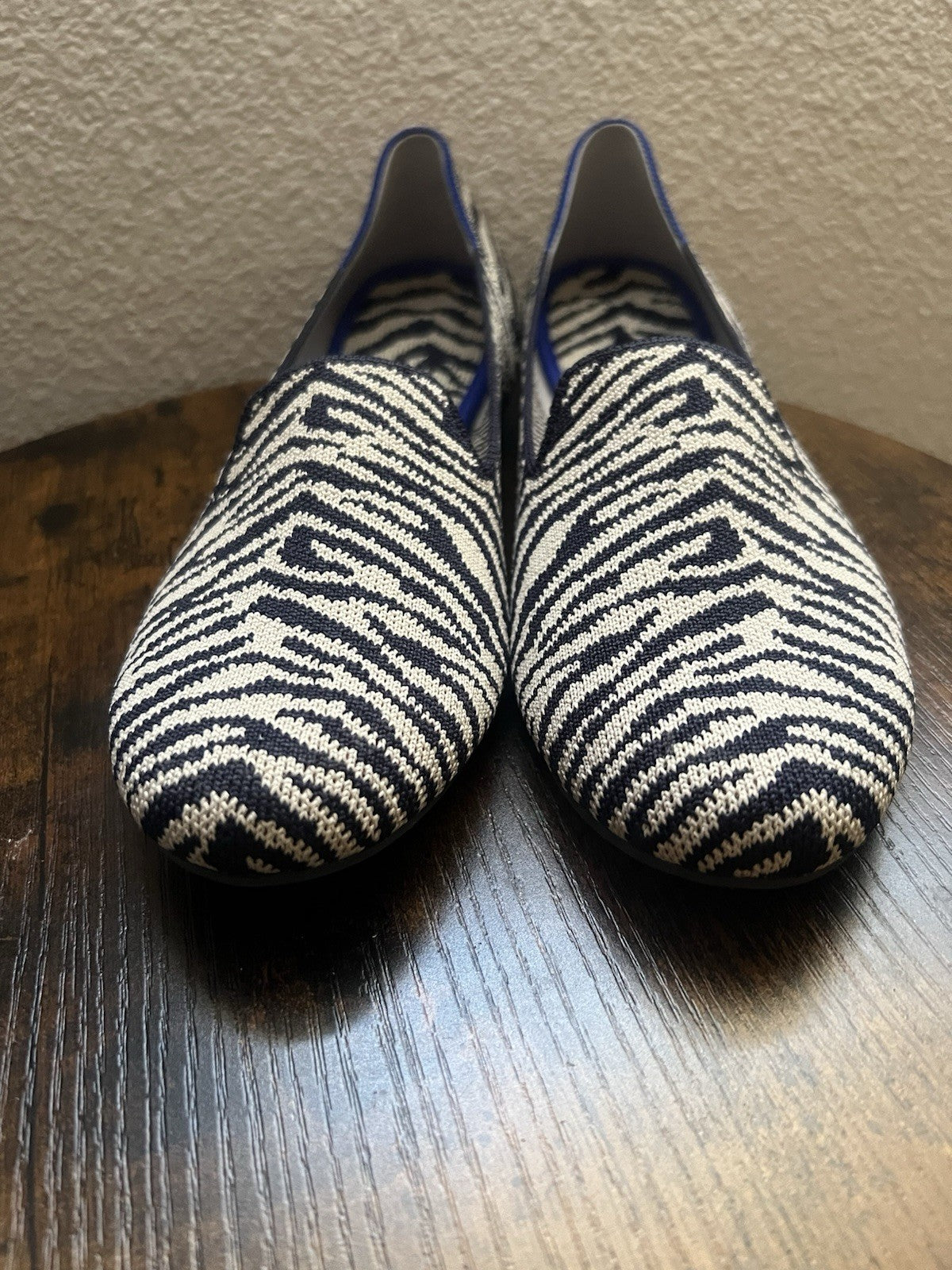 Rothy’s Women’s Size 9 Loafer Flats Zebra Print Knit Washable Shoes